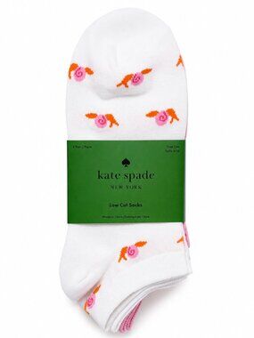 Kate Spade Low Cut Socks Snails, Pink & Gray - 3 Pack NWT